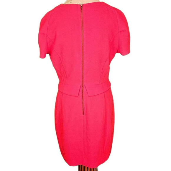 Reiss Womens Red‎ Lined V Neck Peplum Marcia Dress 10 - Picture 2 of 5